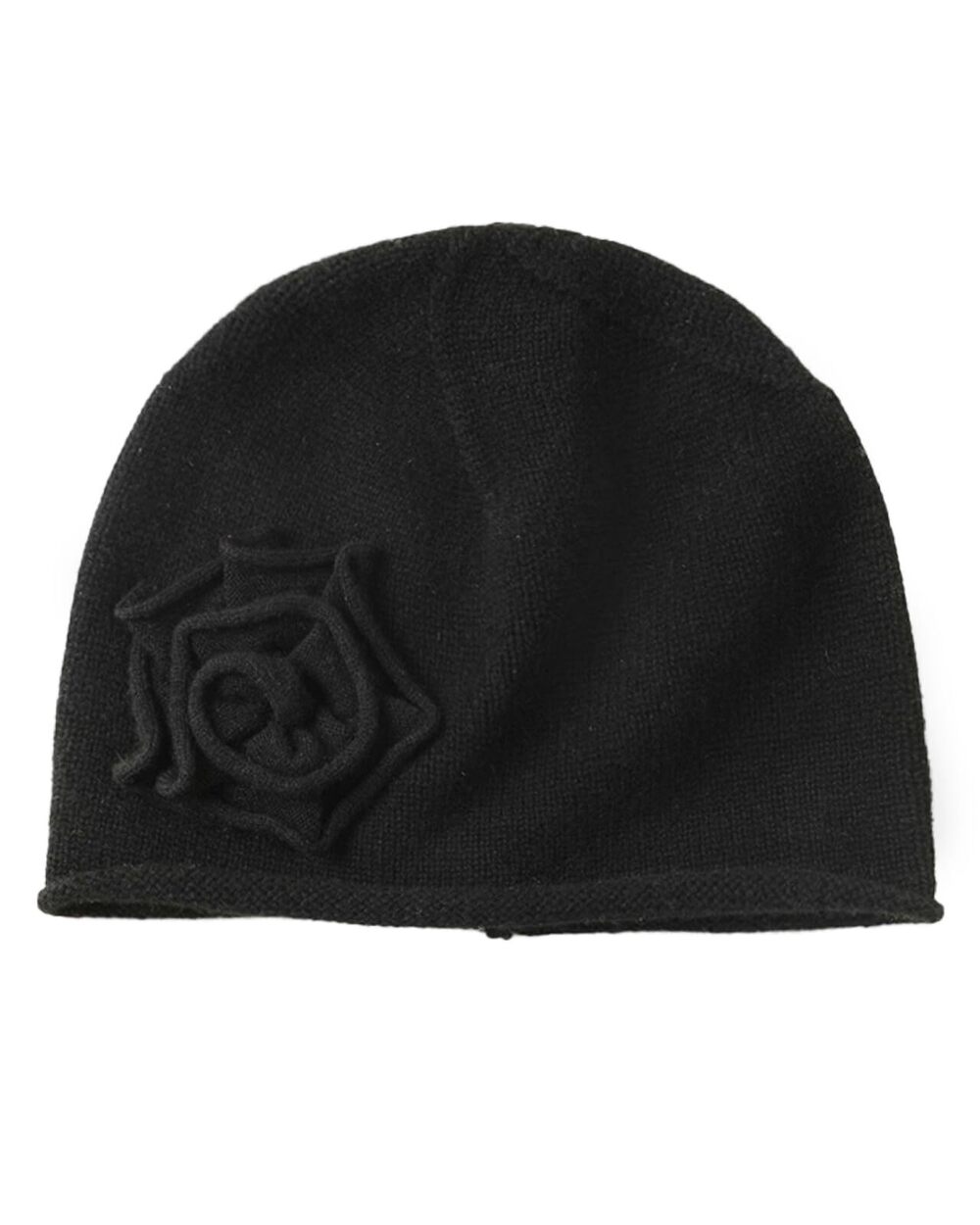 8278 Beanie Hat Cashmere, Fashion Soft Rose Flower Beanie Hat with Gift